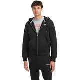 Erkek GJ İnce Fermuar Kapüşonlu Sweatshirt - Siyah