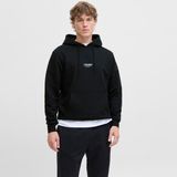 Erkek Gögüs Minimal Logo Baskili Kapüsonlu Sweatshirt - Soho - 001-Siyah - XL