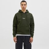 Erkek Gögüs Minimal Logo Baskili Kapüsonlu Sweatshirt - Soho - 18Y-Yeşil - XL