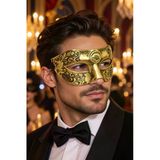Erkek Gold Venedik Balo Maskesi Halloween Parti Maskesi Cadılar Bayramı Davet Kostüm Aksesuarı