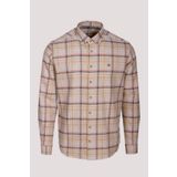 Erkek Gömlek Camel Uzun Kol Ekose Kareli Flanel Yün Tuşeli Slim Fit Düğmeli Yaka Shirt NCS JEANS 7269