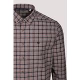 Erkek Gömlek Kiremit Uzun Kol Ekose Kareli Flanel Yün Tuşeli Slim Fit Düğmeli Yaka Shirt NCS JEANS 7270 KİREMİT M