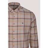 Erkek Gömlek Uzun Kol Camel Ekose Kareli Flanel Yün Tuşeli Slim Fit Düğmeli Yaka Shirt NCS JEANS 7269 CAMEL M