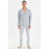 Erkek Gömlek Yaka Standart Kol Regular Fit Ekose Desenli Pijama Takımı Kaliteli %100 Pamuk