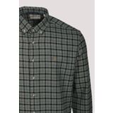 Erkek Gömlek Yeşil Uzun Kol Ekose Kareli Flanel Yün Tuşeli Slim Fit Düğmeli Yaka Shirt NCS JEANS 7270 YEŞİL L
