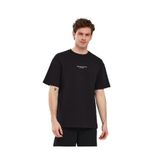 Erkek Graphic Tee Oversize Reflektörlü Logo T-Shirt - Siyah