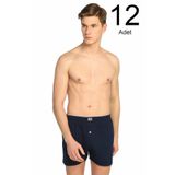 Erkek Gri 12'li Paket Penye Düğmeli Boxer ELF568T0117CCM12