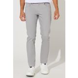 Erkek Gri 360 Derece Her Yöne Esneyen Slim Fit Dar Kesim Diyagonal Desenli Pantolon