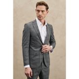 ERKEK GRI Ekstra Slim Fit Dar Kesim Mono Yaka Kareli Takım Elbise