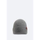 Erkek Gri Fitilli Örgü Basic Yün Bere B009200