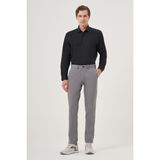 Erkek Gri İhracat Yazlık Pamuk Yan Cep Slim Fit Chino Pantolon