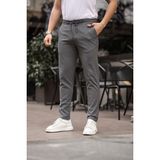 Erkek Gri Jogger Kesim Bel Lastikli Esnek Likralı Silimfit Kumaş Pantolon - 33