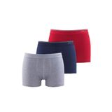 Erkek Gri Lacivert Kırmızı Pamuklu Shorty Boxer 3'lü Paket 9670