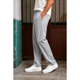 Erkek Gri Paraşüt Kumaş Baggy Eşofman Altı Oversize Geniş Paça Rahat Kalıp Bağcıklı Çift Cepli - 2XL