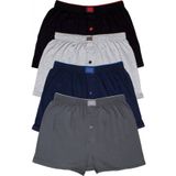 Erkek Gri Penye Düz Boxer 4lü