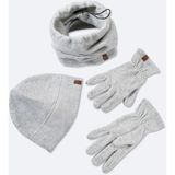 Erkek Gri Polar Basic Boyunluk Bere ve Eldiven Seti B009250