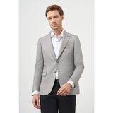 Erkek Gri Poliviskon Slim Fit Mono Yaka Klasik Ceket - 58 - 6 Drop