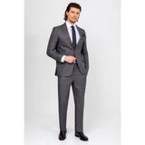 Erkek Gri Regular Fit Kareli Takım Elbise - 60 / 6 - 6 Drop