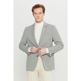 Erkek Gri Slim Fit Dar Kesim Mono Yaka Casual Ceket