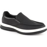 Erkek Günlük Ayakkabı Hakiki Deri Mokasen Dikişli Pratik Slip-On Esnek Hafif Eva Taban Sneaker Lbr H1094 - Siyah - Beyaz