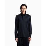 Erkek Hafif Nefes Alabilen Pamuklu Kumaş Normal Kesim Logo Detaylı Uzun Kollu Lacivert Polo Yaka T-Shirt EM004590 AF10017-UB118
