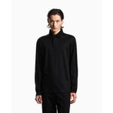 Erkek Hafif Nefes Alabilen Pamuklu Kumaş Normal Kesim Logo Detaylı Uzun Kollu Siyah Polo Yaka T-Shirt EM004590 AF10017-UC001
