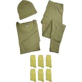 Erkek Haki Askeri Termal Takım + 6 Çift Çorap + Bere - L - XL