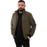 Erkek Haki Astarlı Dik Yaka Mevsimlik Su ve Rüzgar Geçirmez Mont FM-505 - XL