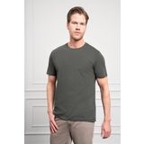 Erkek Haki Basic Bisiklet Yaka Dynamic Fit Pamuk T-Shirt
