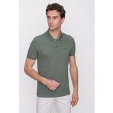 Erkek Haki Basic Polo Yaka Dynamic Fit T-Shirt