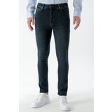 Erkek Haki Denim 5 Cep Slim Fit Jean Kot Pantolon