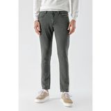 Erkek Haki Mevsimlik Pamuk 5 Cep Slim Fit Jean Pantolon - 36