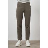 Erkek Haki Pamuk 5 Cep Slim Fit Jean Kot Pantolon