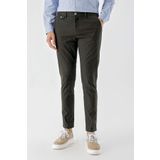 Erkek Haki Pamuk Yan Cep Slim Fit Chino Pantolon