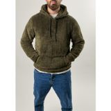 Erkek Haki Peluş Polar Sweatshirt COC2570