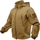 Erkek Haki Rüzgar Geçirmez Su Geçirmez Çok Fonksiyonlu Taktikal Mont - Kahverengi - 2XL