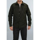 Erkek Haki Slim Fit Softshell Gömlek Ceket Su itici ve Rüzgara Dayanıklı