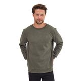 Erkek Haki Standart Fit Normal Kesim Pamuklu Basic Bisiklet Yaka Sweatshirt MTLCE113-Haki XL