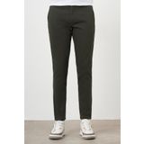 Erkek Haki Yazlık Pileli Slim Fit Chino Pantolon