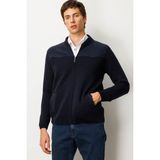 Erkek Hakim Yaka Göğsü ve Cebi Keçe Triko Yün Mont K.lacivert - 2XL - 3XL
