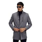 Erkek Hakim Yaka Kaşe Kaban BGL-ST03412 GRİ 48