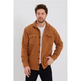 Erkek Hardal Çift Cep Kapaklı Slim Fit Oduncu Gömlek-odg001r9502s Sarı