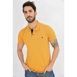 Erkek Hardal Polo Yaka Likralı T-Shirt T621 - XL