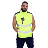Erkek Hi Vis Jile Kolsuz Vücut Isıtıcı Polar Viz Görünürlük Yelek Ceket
