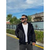 Erkek Içi Kürk Kruvaze Mont - Siyah