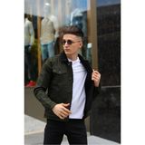 Erkek Içi Kürklü Denim Kot Ceket - S - Haki