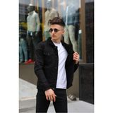 Erkek Içi Kürklü Denim Kot Ceket - S - Siyah