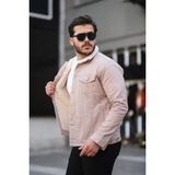 Erkek Içi Kürklü Kot Ceket - Bej - S