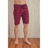 Erkek Ince Tek Alt Penye Pamuk Şort - 2XL - Bordo
