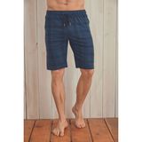 Erkek Ince Tek Alt Penye Pamuk Şort - 4XL - İndigo